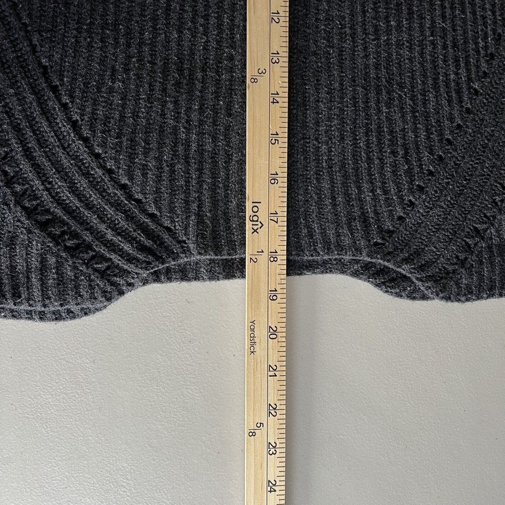 Marine Layer Womens Erin Wool Blend Knit Balloon Sleeve Sweater Charcoal Size XS - Picture 8 of 8